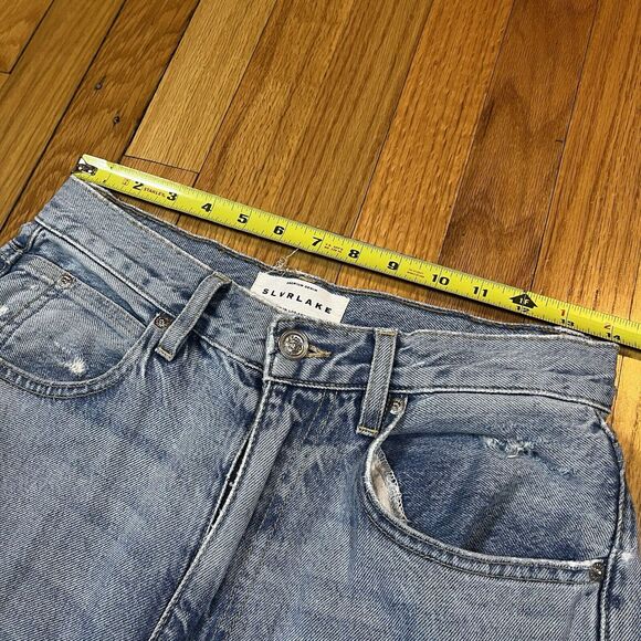 SLVRLAKE Denim Women's London High Rise Straight Leg Jeans 28x30 Distressed - Picture 7 of 12